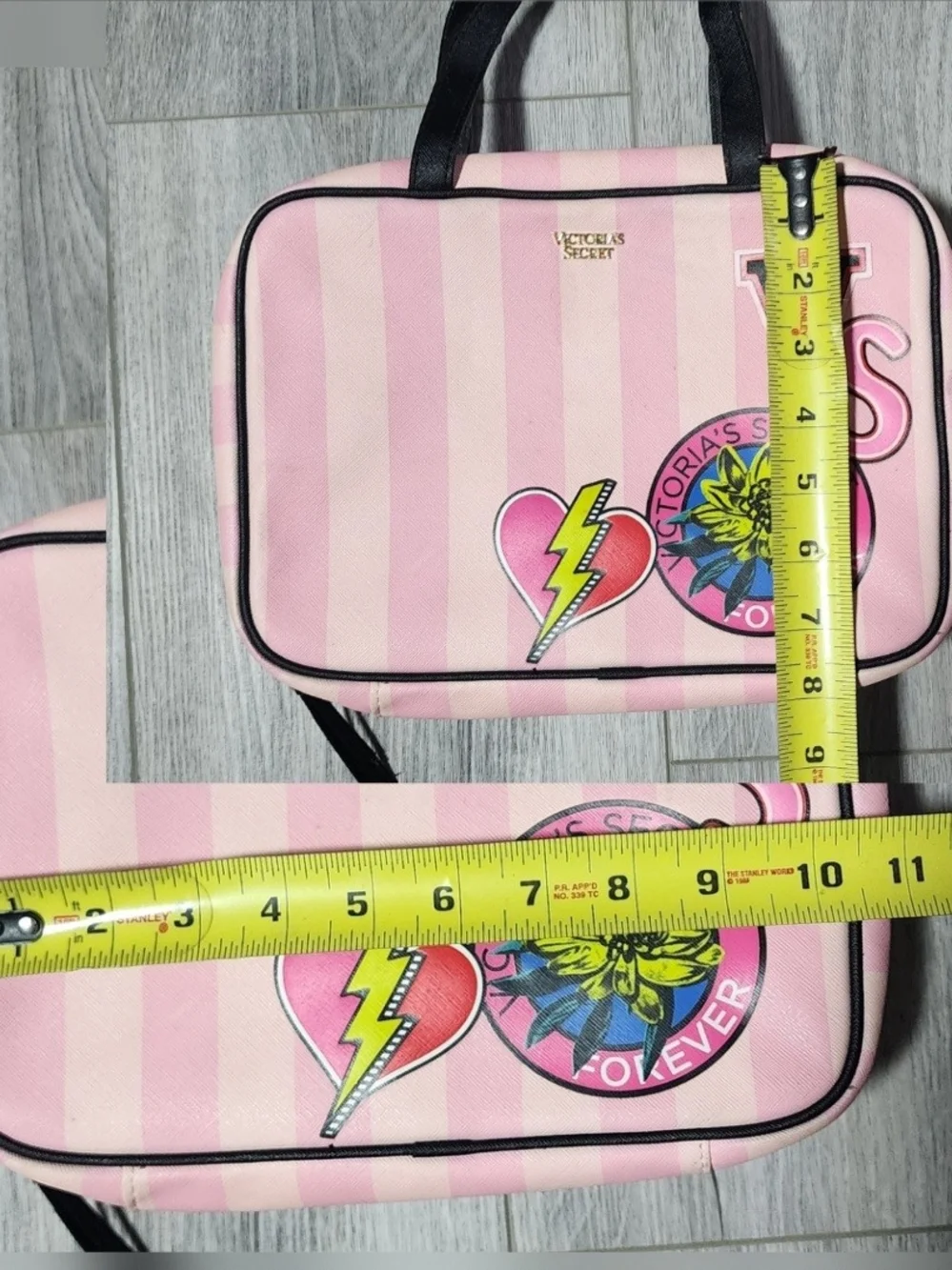 Victoria's Secret VS Patch Jetsetter Pink Travel Case Makeup Bag Cosmetic Bag